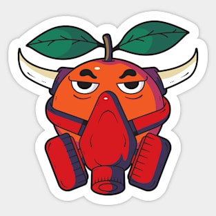 orange with mask Sticker